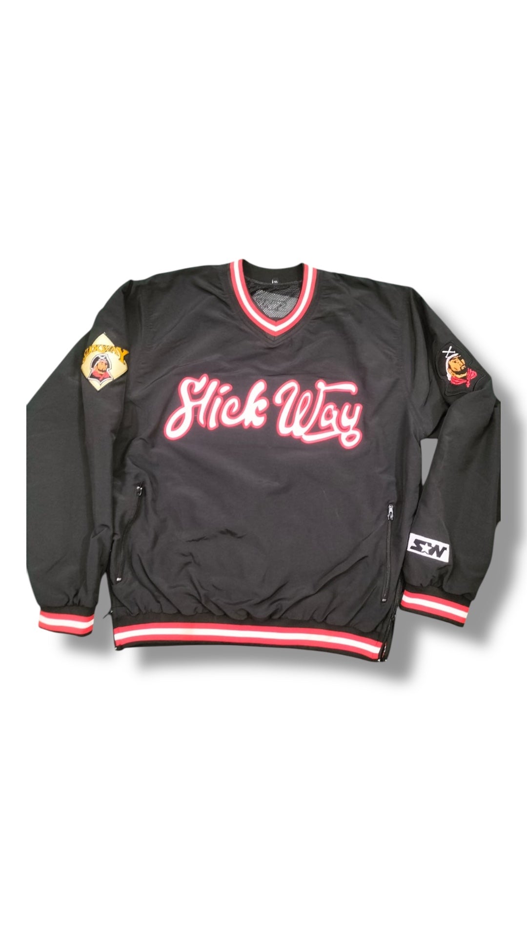 Slick Way Pullover Windbreaker Blk/Red